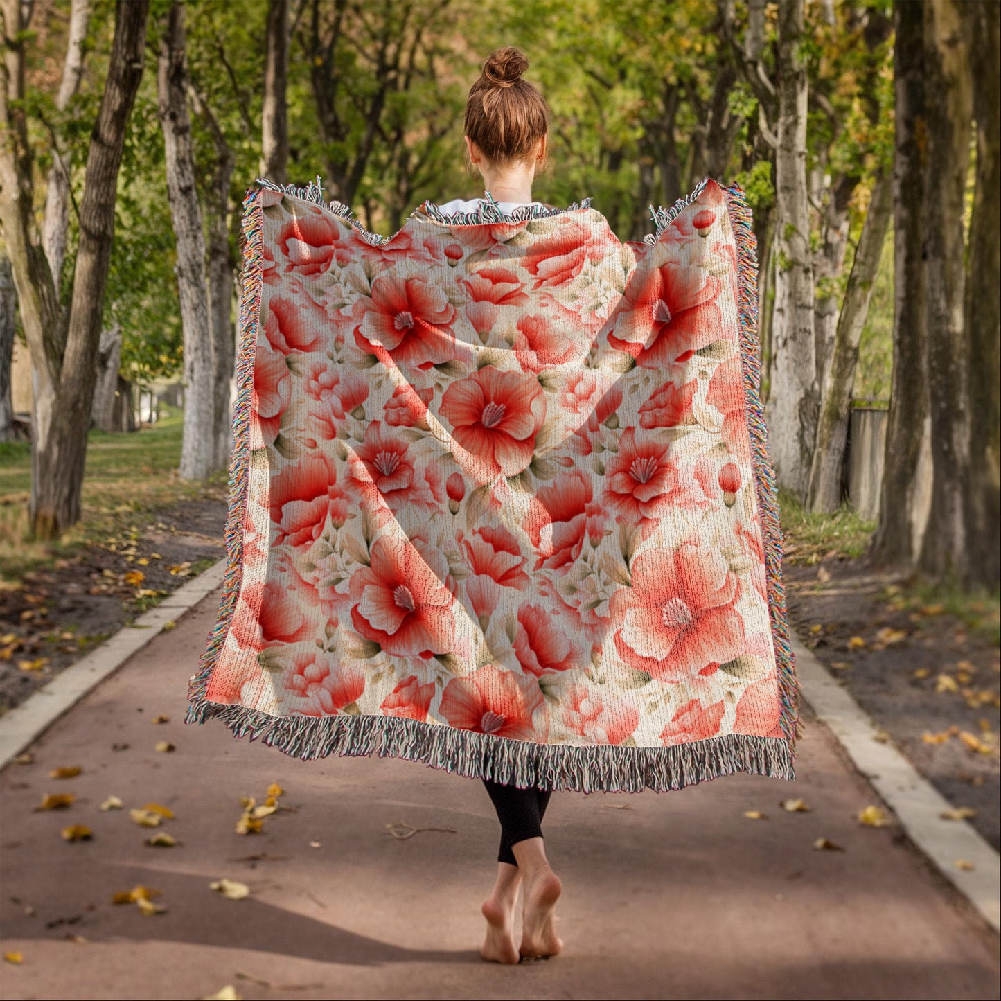 Spring Flowers Pattern 023 - 50" x 60" Heirloom Woven Blanket