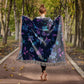 Blue And Purple Floral Pattern 002 - 50" x 60" Heirloom Woven Blanket