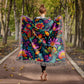 Mexican Floral Fiesta Pattern 056 - 50" x 60" Heirloom Woven Blanket