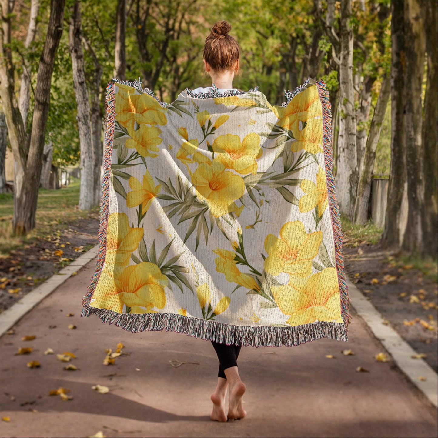 Spring Flowers Pattern 015 - 50" x 60" Heirloom Woven Blanket