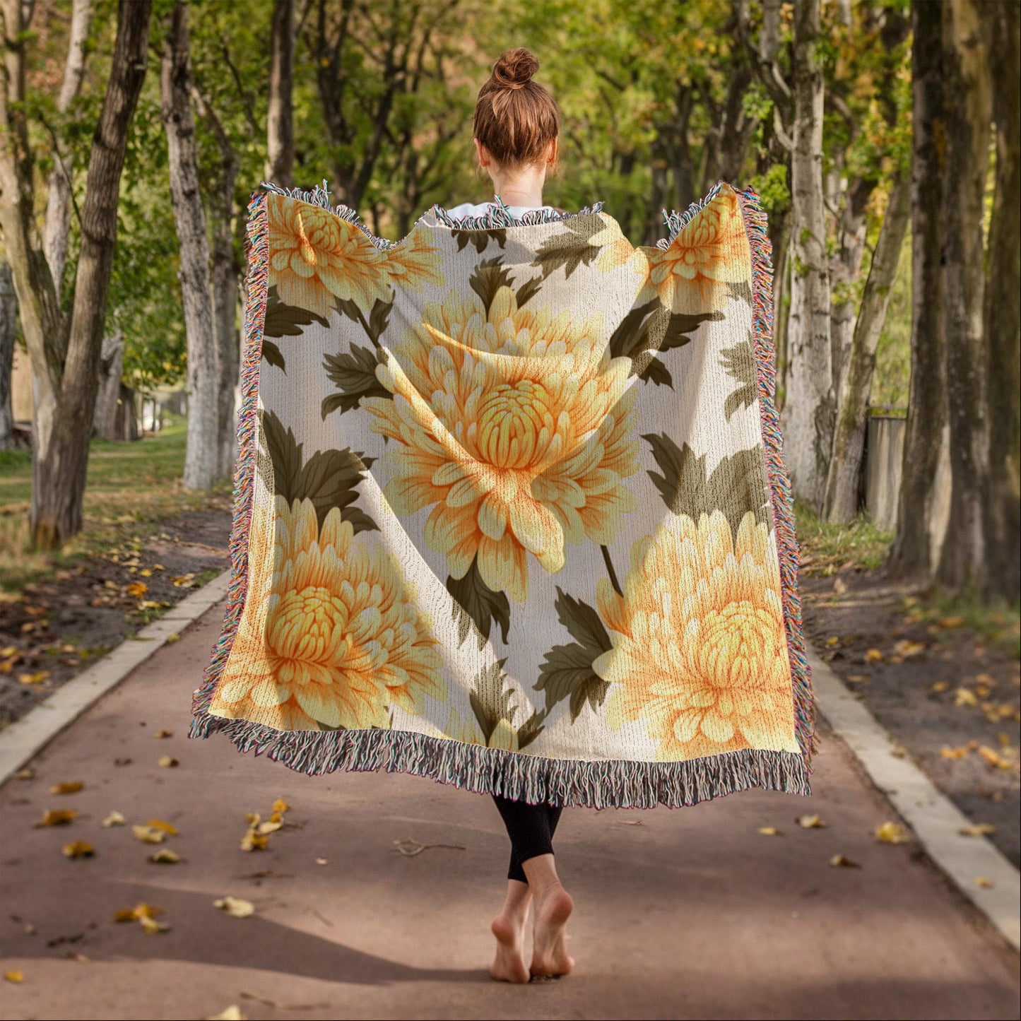 Spring Flowers Pattern 003 - 50" x 60" Heirloom Woven Blanket