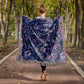 Blue And Purple Floral Pattern 023 - 50" x 60" Heirloom Woven Blanket
