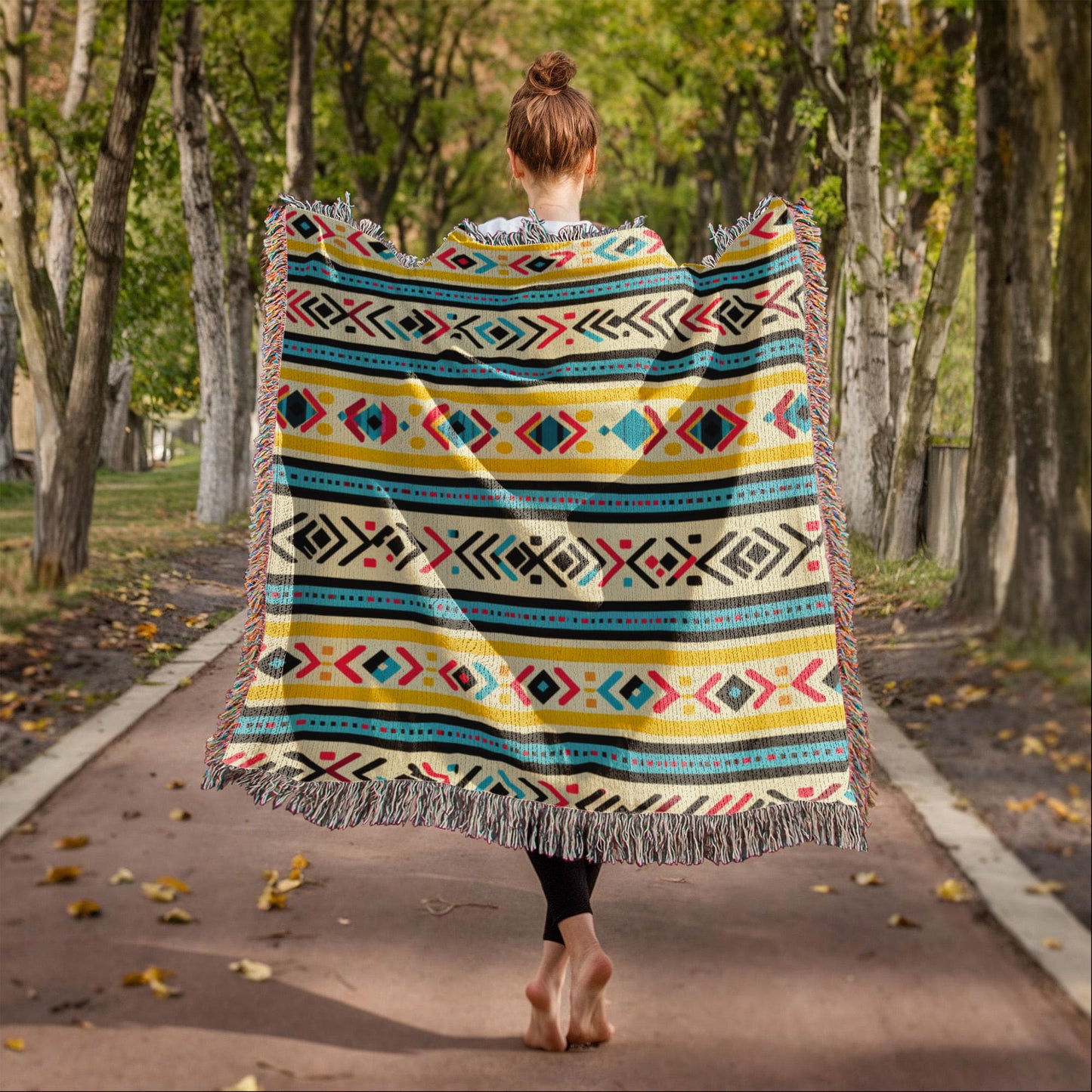 Mexican Textile Pattern 001 - 50" x 60" Heirloom Woven Blanket