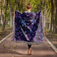 Blue And Purple Floral Pattern 011 - 50" x 60" Heirloom Woven Blanket