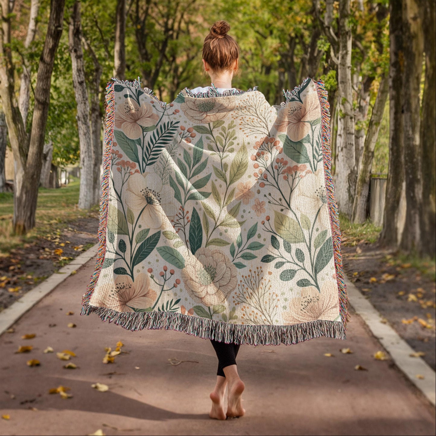 Oversized Floral Pattern 010 - 50" x 60" Heirloom Woven Blanket