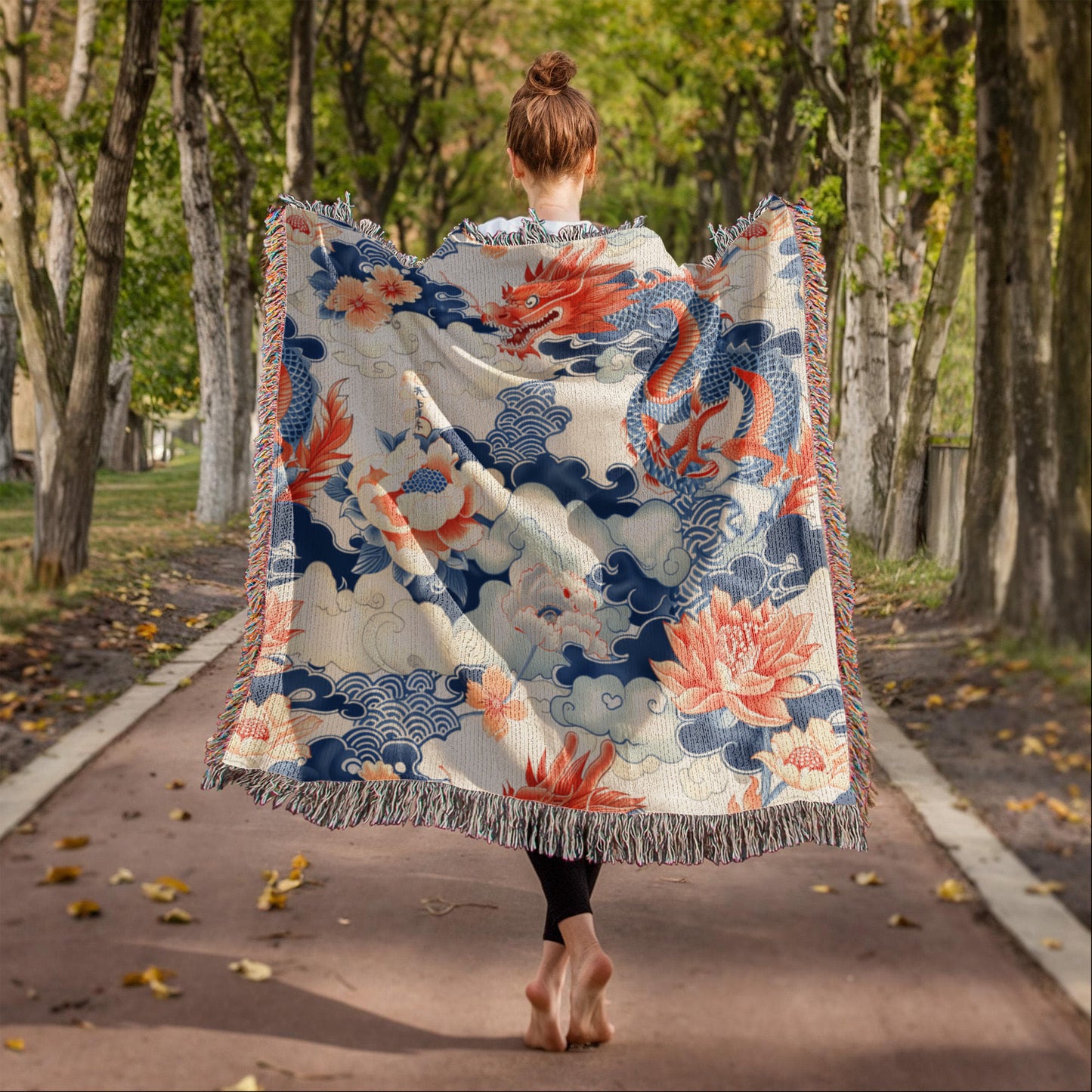Chinoiserie Pattern 008 - 50" x 60" Heirloom Woven Blanket
