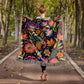 Mexican Floral Fiesta Pattern 052 - 50" x 60" Heirloom Woven Blanket
