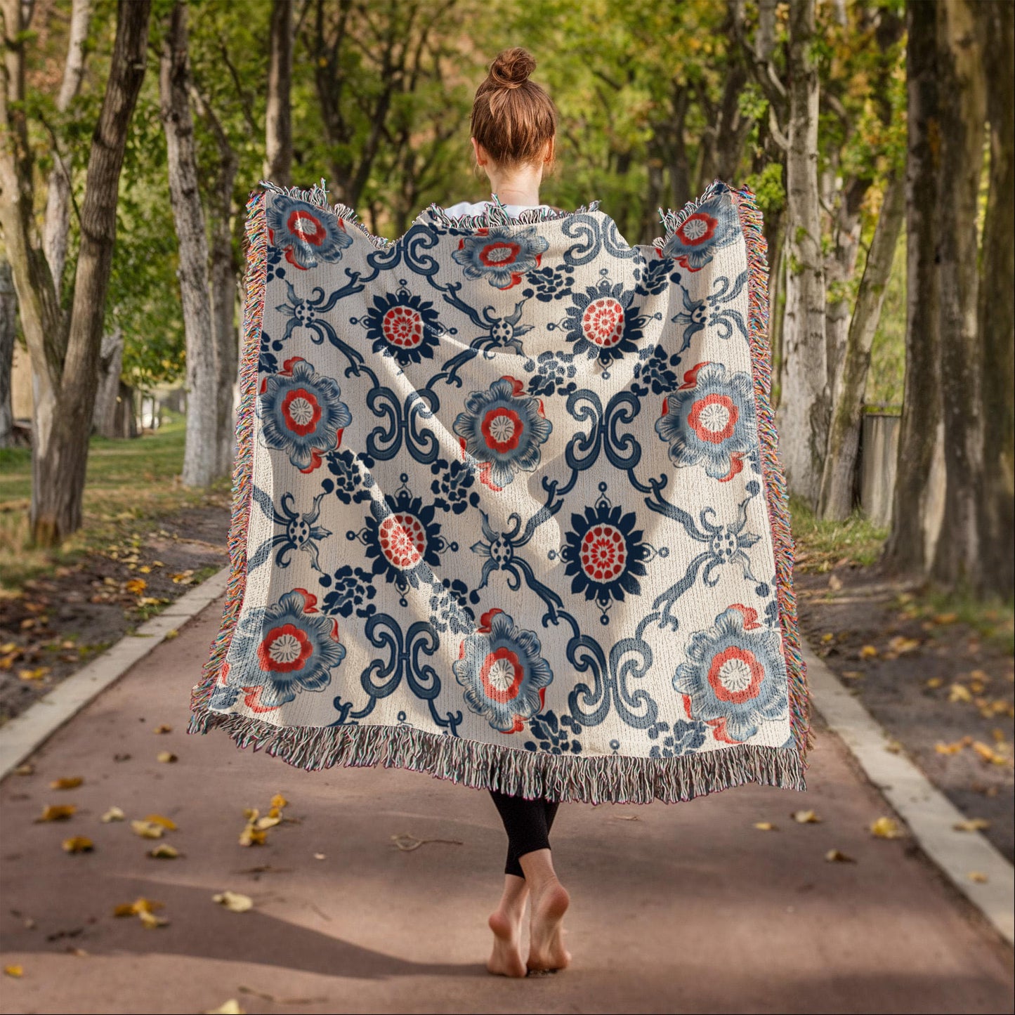 Chinoiserie Pattern 021 - 50" x 60" Heirloom Woven Blanket
