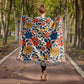 Mexican Floral Fiesta Pattern 042 - 50" x 60" Heirloom Woven Blanket