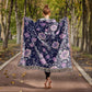Blue And Purple Floral Pattern 006 - 50" x 60" Heirloom Woven Blanket