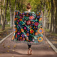 Mexican Floral Fiesta Pattern 060 - 50" x 60" Heirloom Woven Blanket