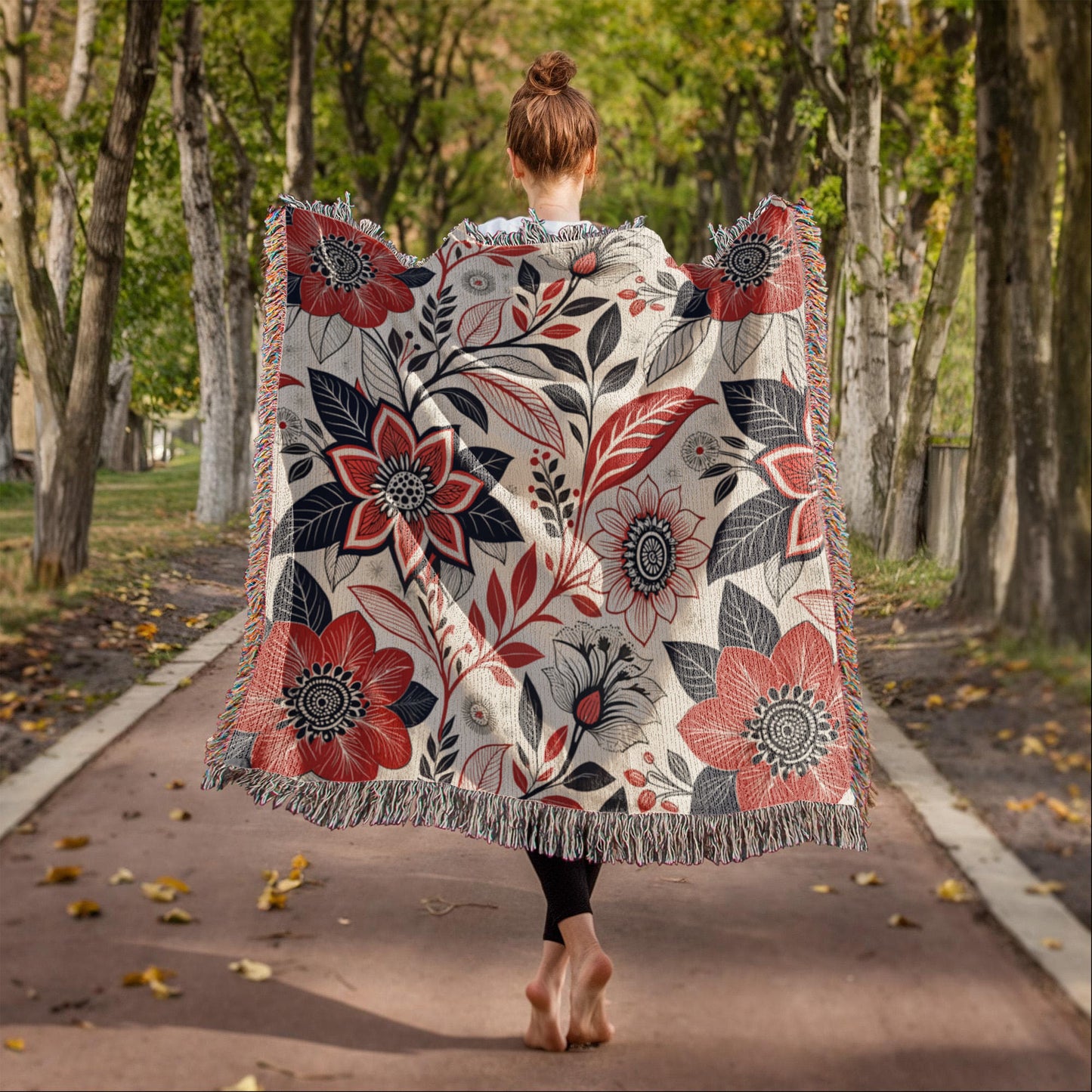 Oversized Floral Pattern 004 - 50" x 60" Heirloom Woven Blanket
