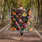 Mexican Floral Fiesta Pattern 030 - 50" x 60" Heirloom Woven Blanket