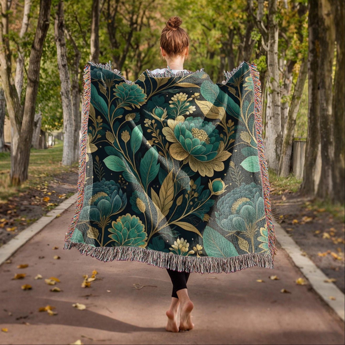Oversized Floral Pattern 006 - 50" x 60" Heirloom Woven Blanket