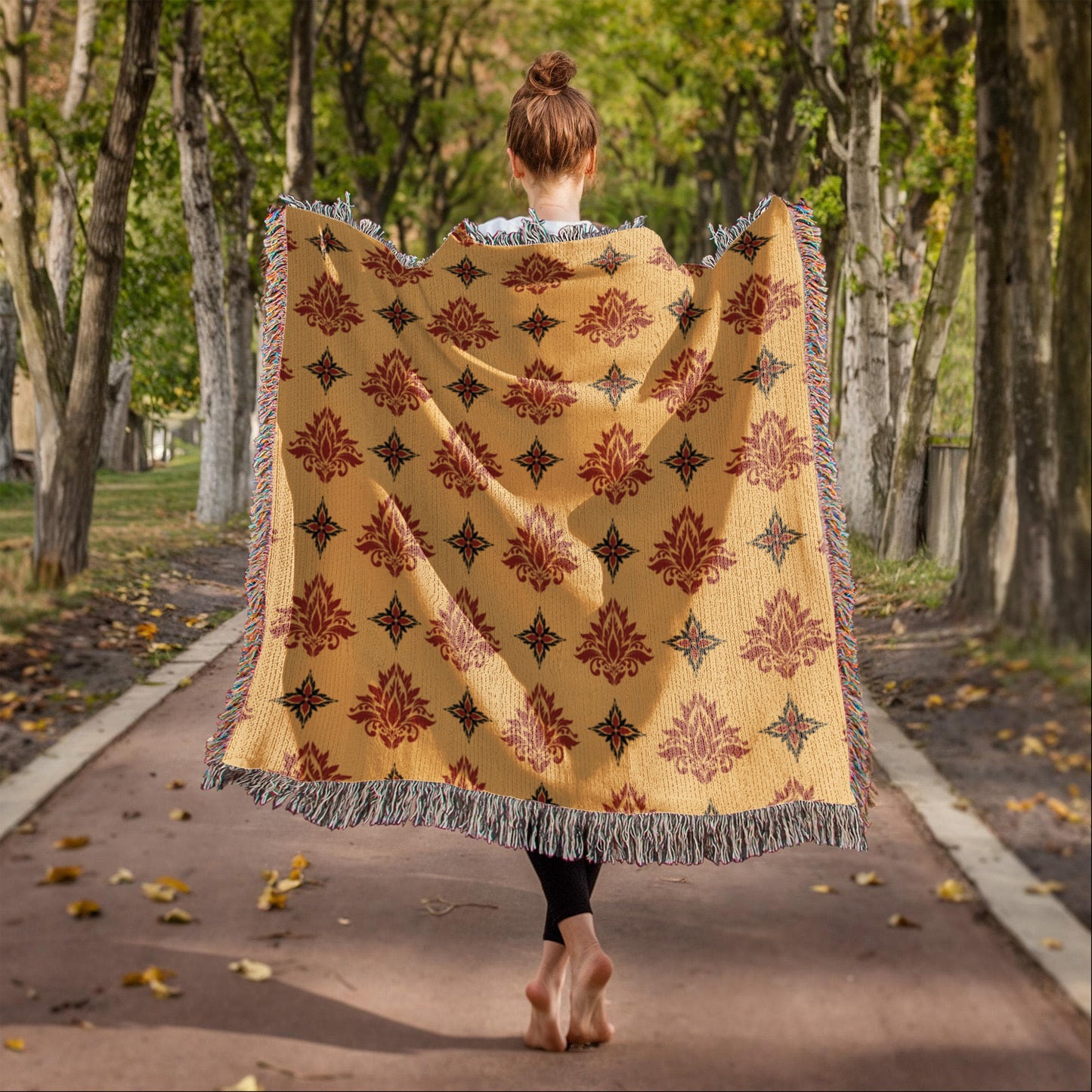 Damask Pattern 009 - 50" x 60" Heirloom Woven Blanket