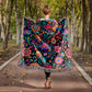 Mexican Floral Fiesta Pattern 057 - 50" x 60" Heirloom Woven Blanket
