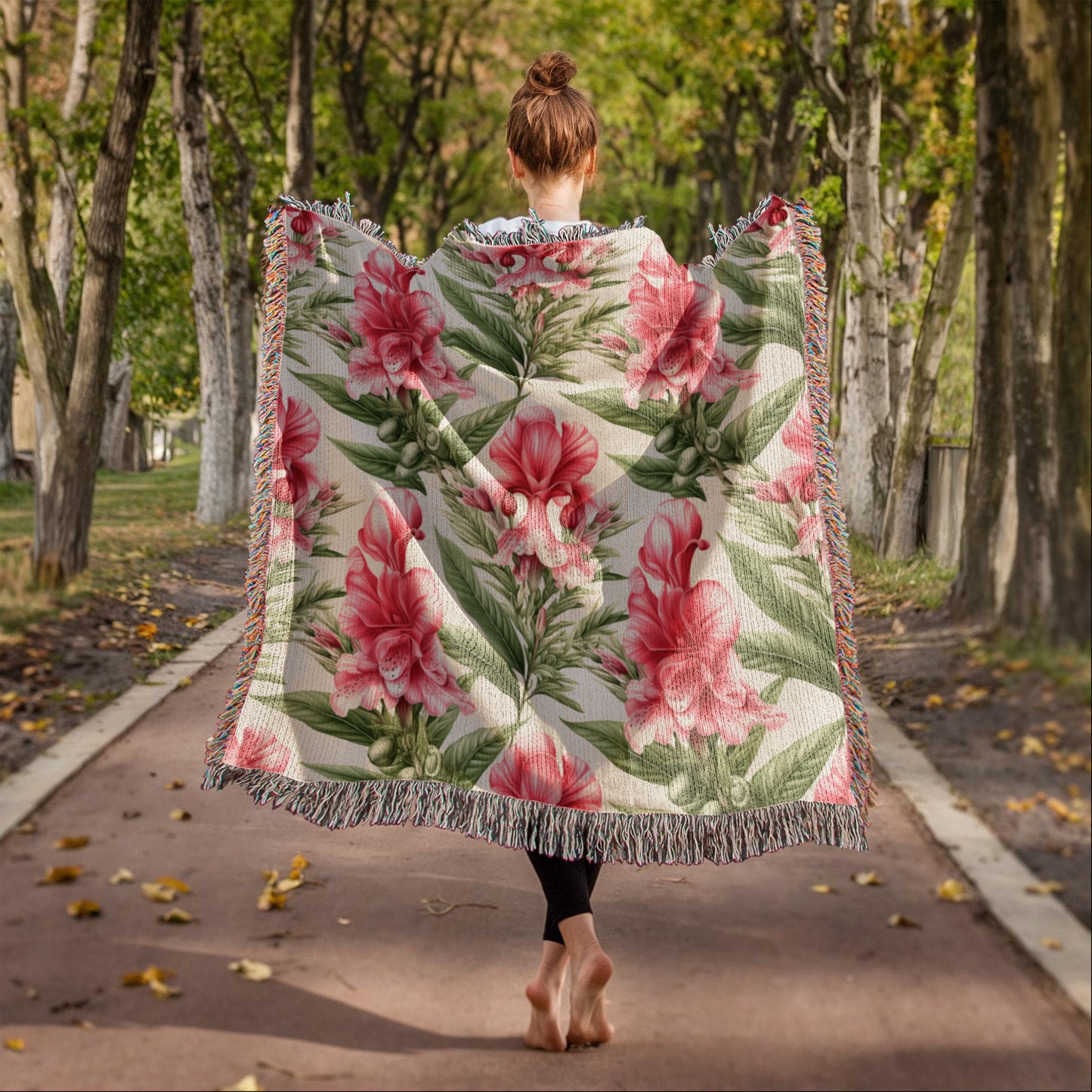 Spring Flowers Pattern 011 - 50" x 60" Heirloom Woven Blanket