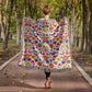 Mexican Floral Fiesta Pattern 020 - 50" x 60" Heirloom Woven Blanket