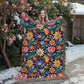 Mexican Floral Fiesta Pattern 036 - 60" x 80" Heirloom Woven Blanket