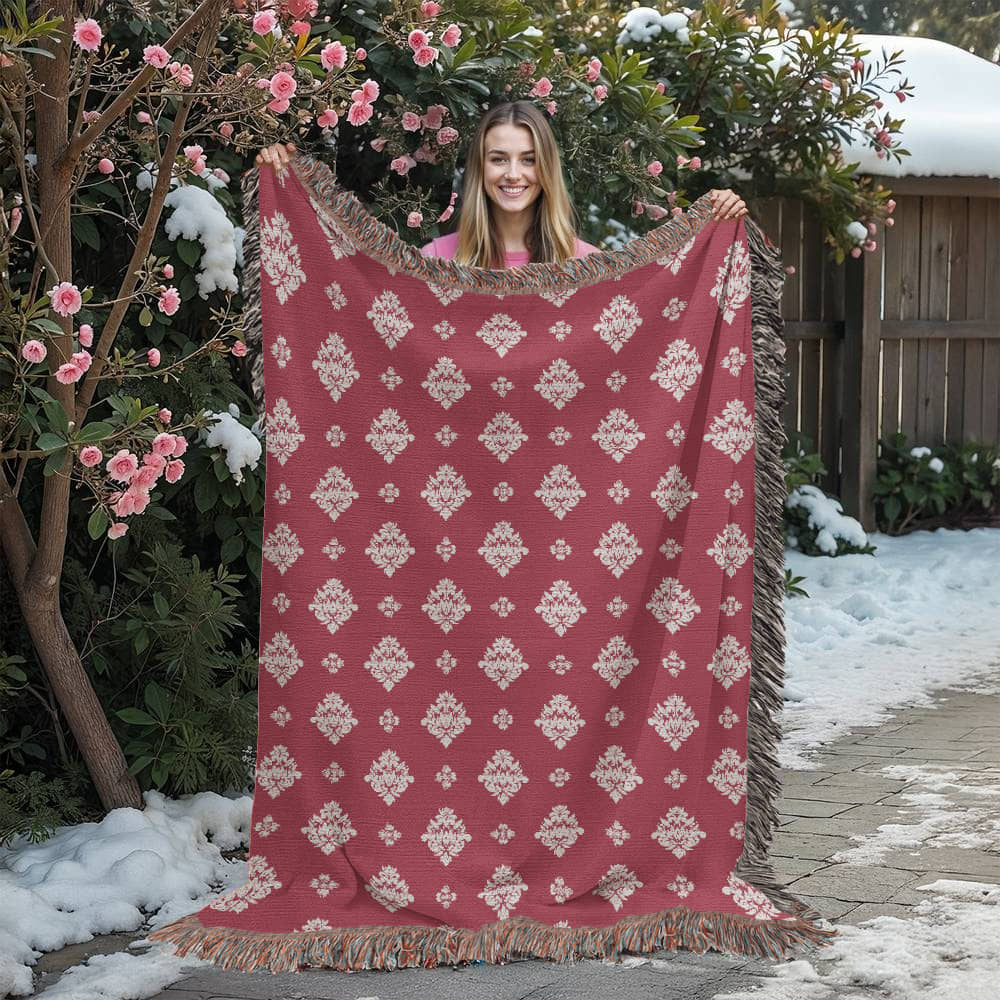 Damask Pattern 004 - 60" x 80" Heirloom Woven Blanket