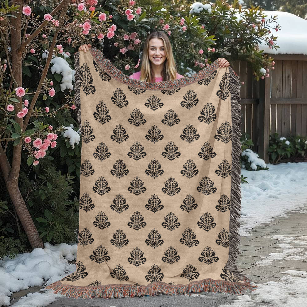 Damask Pattern 028 - 60" x 80" Heirloom Woven Blanket