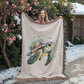 Cute Sea Turtle 004 - 60" x 80" Heirloom Woven Blanket