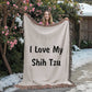 Love My Shih Tzu v4 - 60" x 80" Heirloom Woven Blanket