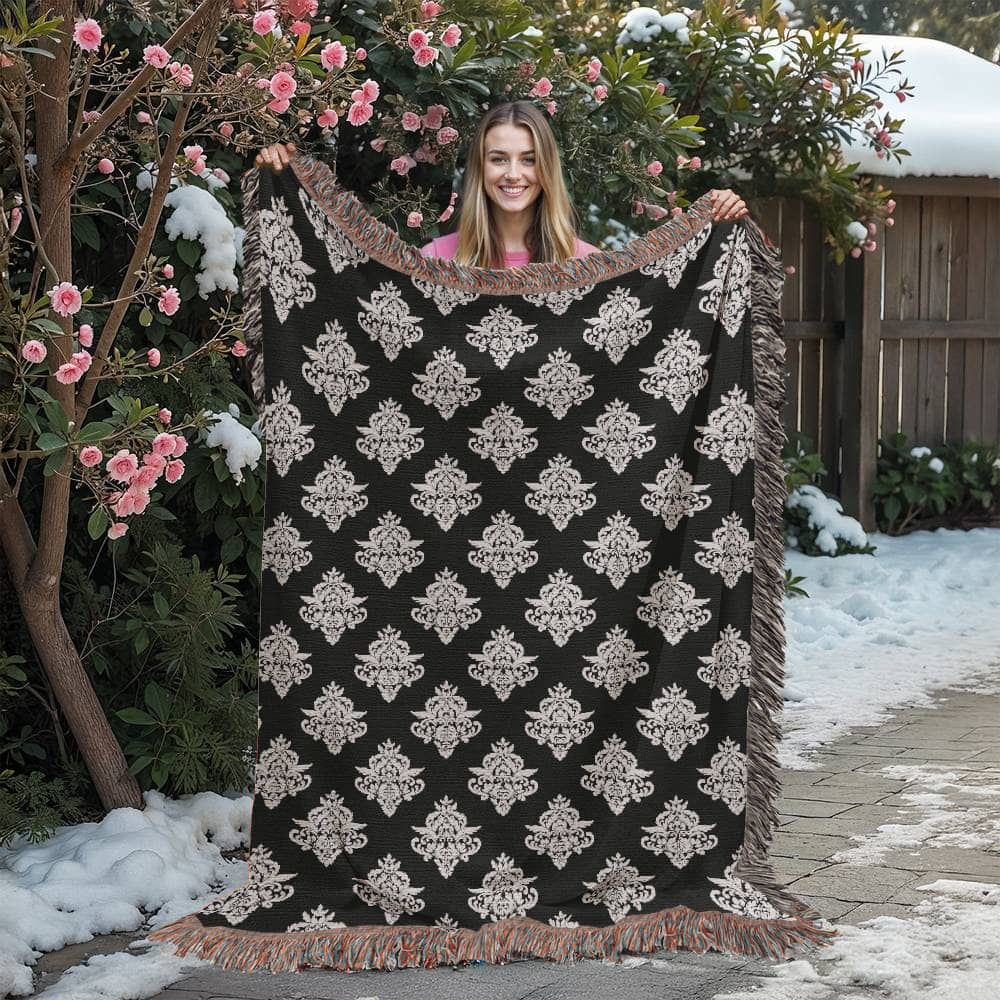 Damask Pattern 025 - 60" x 80" Heirloom Woven Blanket