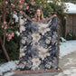 Nocturnal Bloom Pattern 012 - 60" x 80" Heirloom Woven Blanket