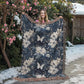 Nocturnal Bloom Pattern 004 - 60" x 80" Heirloom Woven Blanket