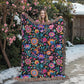 Mexican Floral Fiesta Pattern 057 - 60" x 80" Heirloom Woven Blanket