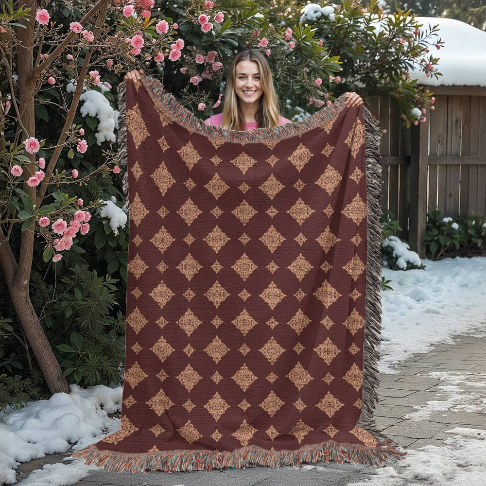Damask Pattern 006 - 60" x 80" Heirloom Woven Blanket