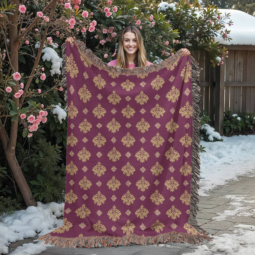 Damask Pattern 005 - 60" x 80" Heirloom Woven Blanket