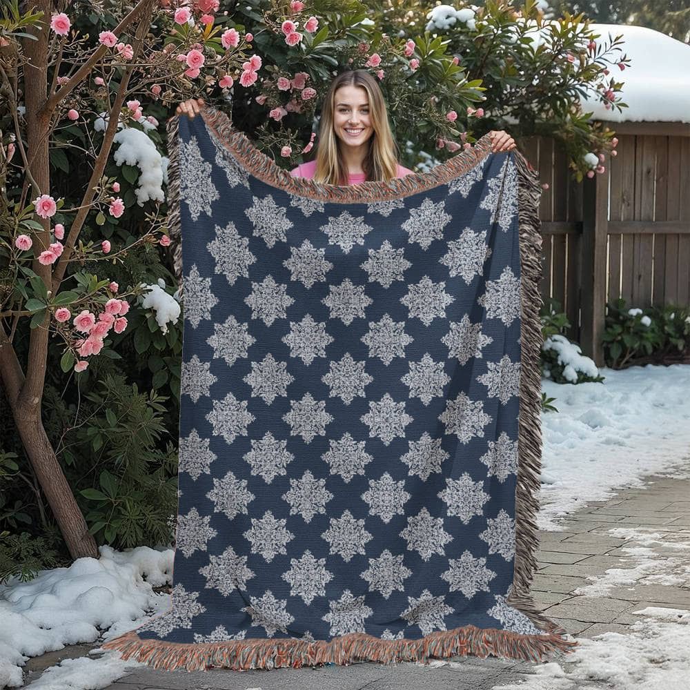 Damask Pattern 022 - 60" x 80" Heirloom Woven Blanket