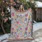 Mexican Floral Fiesta Pattern 013 - 60" x 80" Heirloom Woven Blanket