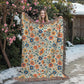 Mexican Floral Fiesta Pattern 012 - 60" x 80" Heirloom Woven Blanket