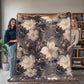Nocturnal Bloom Pattern 010 - 60" x 80" Heirloom Woven Blanket