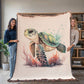 Cute Sea Turtle 013 - 60" x 80" Heirloom Woven Blanket