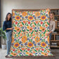 Mexican Floral Fiesta Pattern 007 - 60" x 80" Heirloom Woven Blanket
