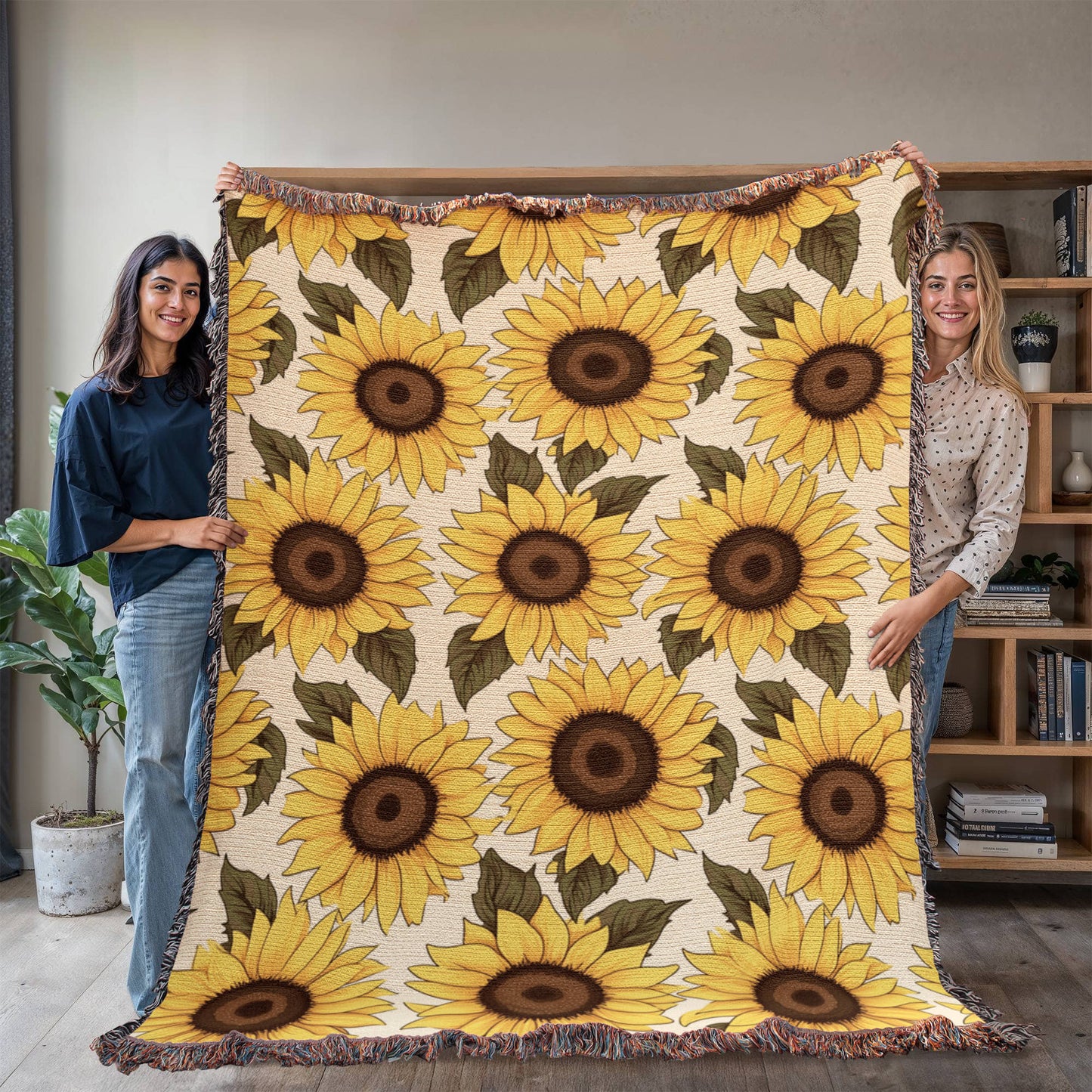 Spring Flowers Pattern 009 - 60" x 80" Heirloom Woven Blanket