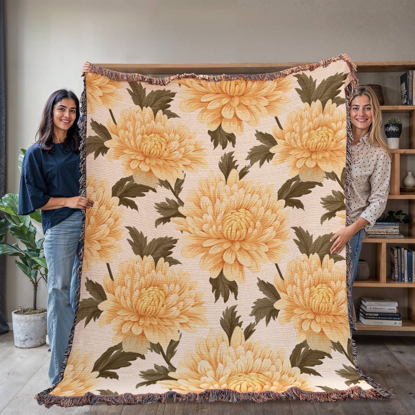 Spring Flowers Pattern 003 - 60" x 80" Heirloom Woven Blanket