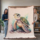 Cute Sea Turtle 015 - 60" x 80" Heirloom Woven Blanket