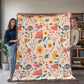 Mexican Floral Fiesta Pattern 019 - 60" x 80" Heirloom Woven Blanket