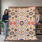 Mexican Floral Fiesta Pattern 016 - 60" x 80" Heirloom Woven Blanket