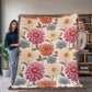 Spring Flowers Pattern 010 - 60" x 80" Heirloom Woven Blanket