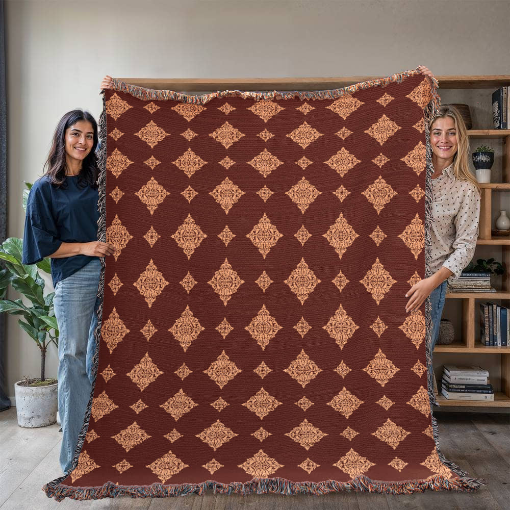 Damask Pattern 006 - 60" x 80" Heirloom Woven Blanket