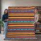 Mexican Textile Pattern 009 - 60" x 80" Heirloom Woven Blanket