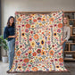 Mexican Floral Fiesta Pattern 011 - 60" x 80" Heirloom Woven Blanket