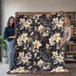 Nocturnal Bloom Pattern 006 - 60" x 80" Heirloom Woven Blanket