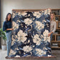 Nocturnal Bloom Pattern 011 - 60" x 80" Heirloom Woven Blanket